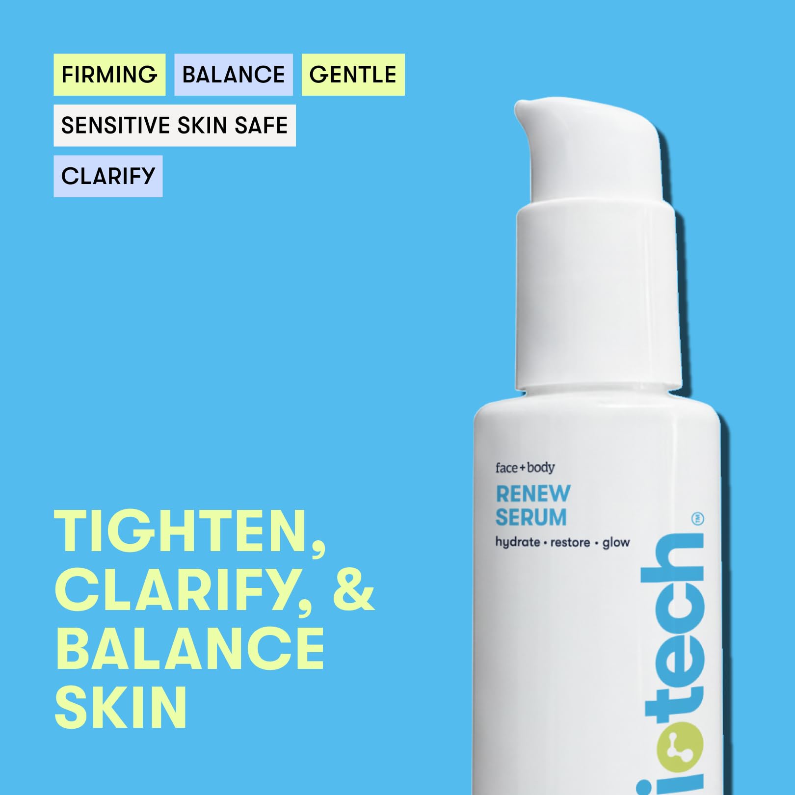BRIOTECH Renew Serum texture close-up highlighting gel consistency for layering.
