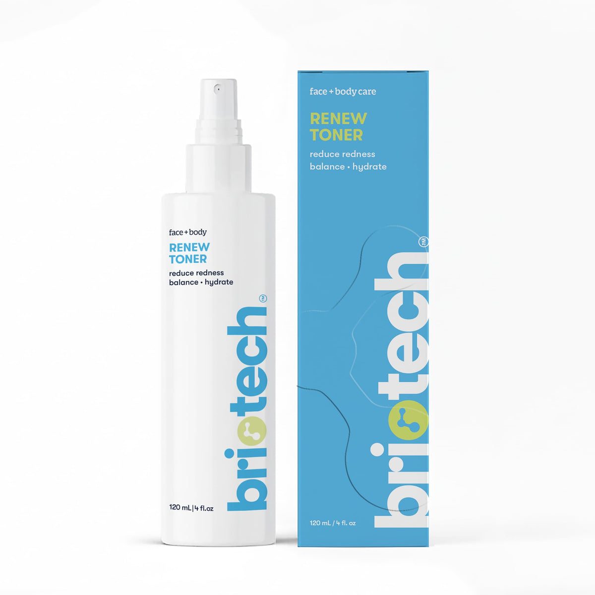 Briotech Renew Toner – bouteille d'acide hypochloreux prête à apaiser les rougeurs.