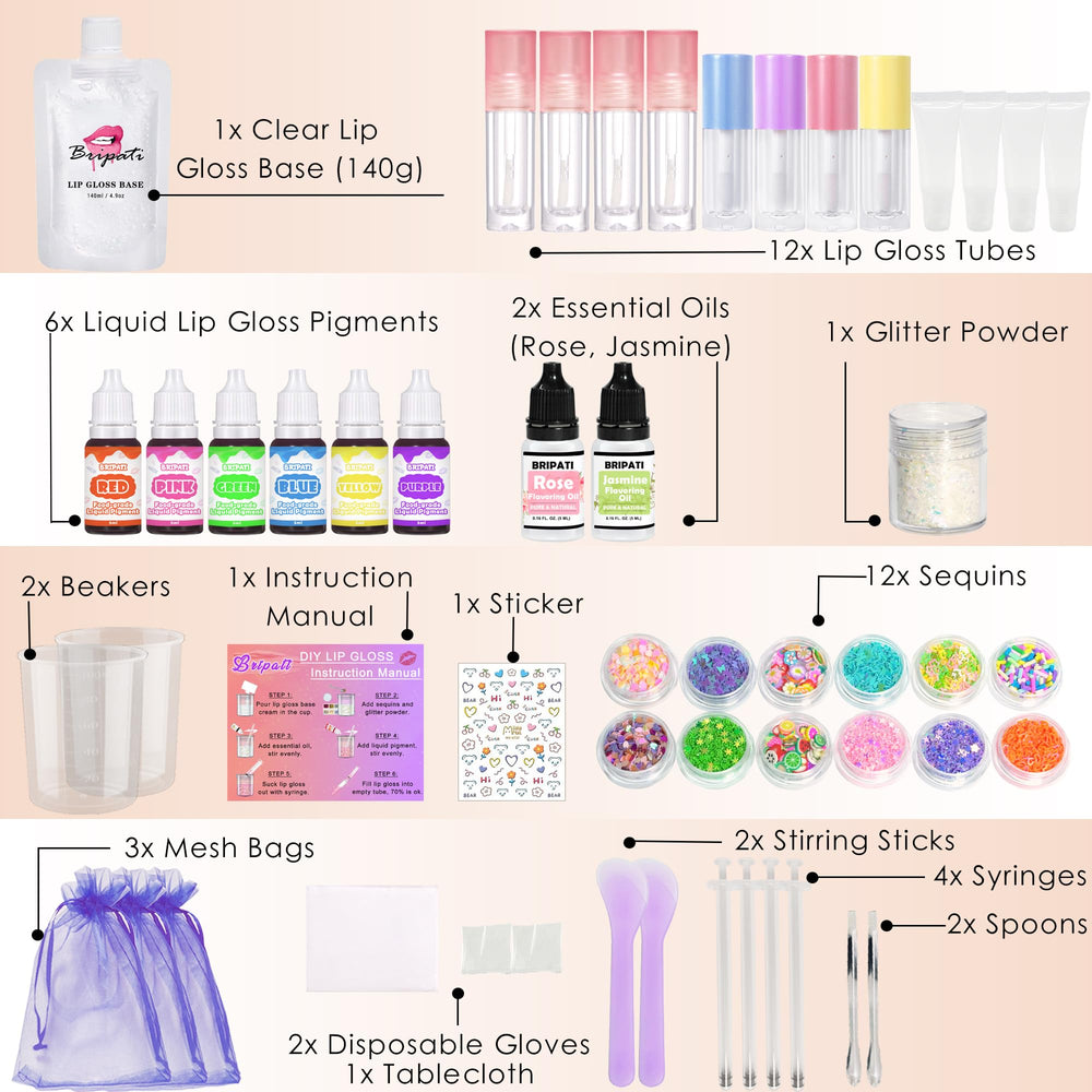 Ensemble BRIPATI de tubes vides pour appliquer le soin coloré sur les lèvres.