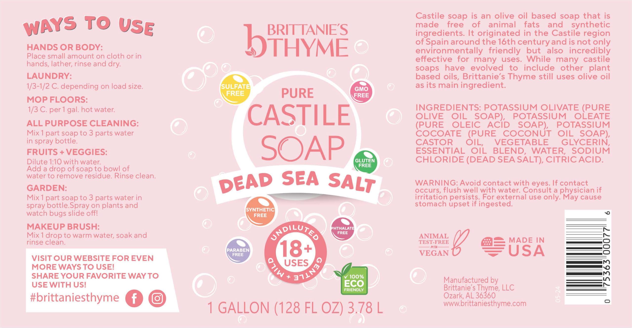 Brittanie's Thyme étiquette claire affichant l'huile d'olive