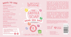 Brittanie's Thyme étiquette claire affichant l'huile d'olive