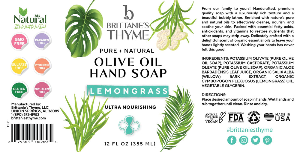 Versement et dilution du savon Castile Citronnelle Brittanie's Thyme pour usages multiples.