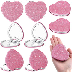 Miroir briwooody cœur petit, double face, parfait pour retouches rapides en voyage.
