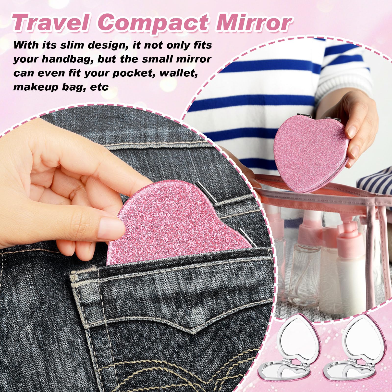 Miroir briwoody double face 2x, précision maquillage facilitée.