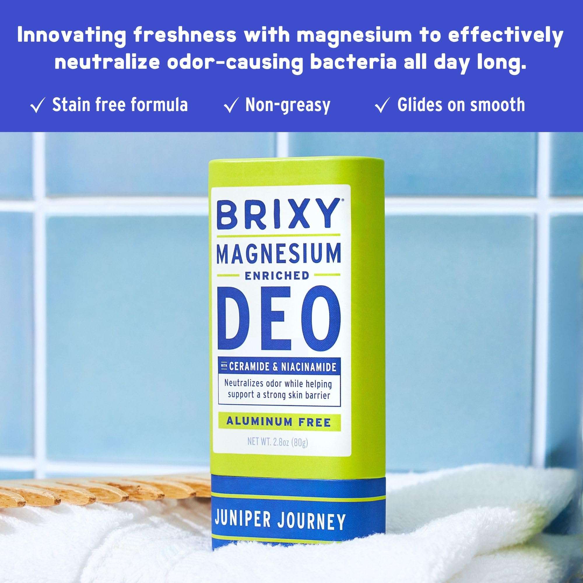 BRIXY deodorant being applied underarm for fresh comfort
