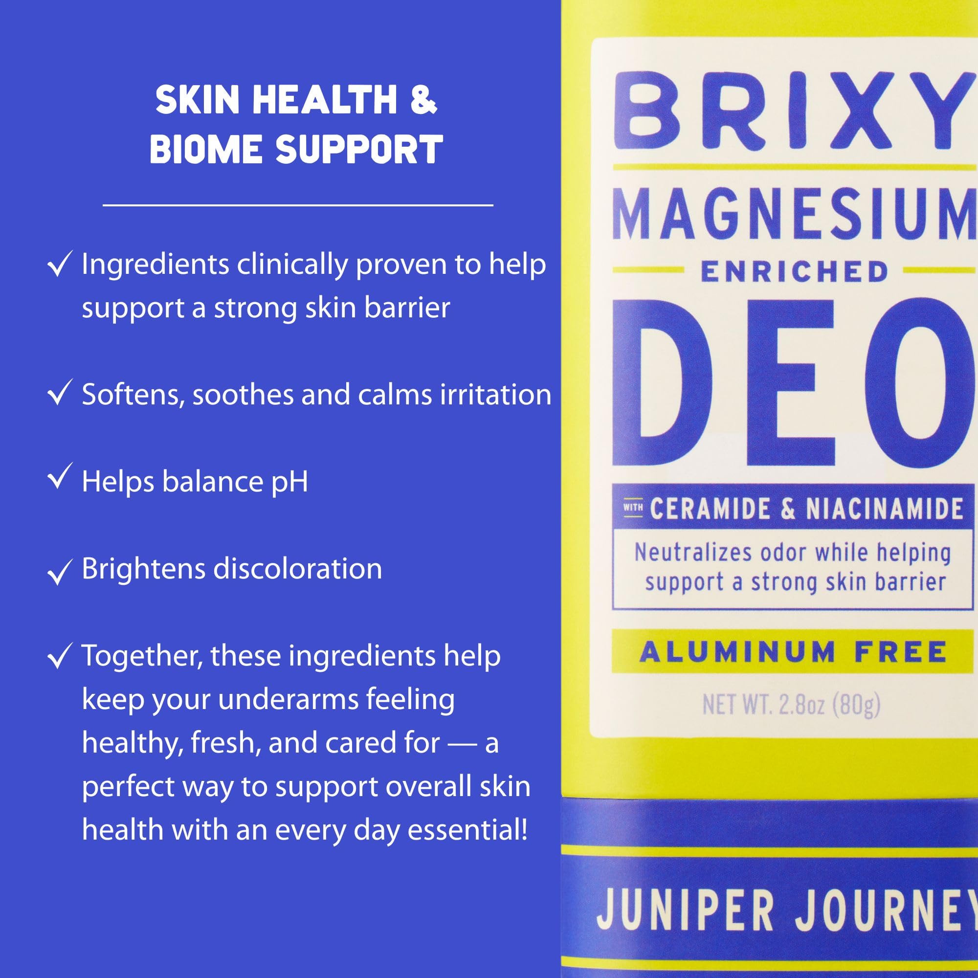BRIXY formula with ceramide and niacinamide supports underarm skin health