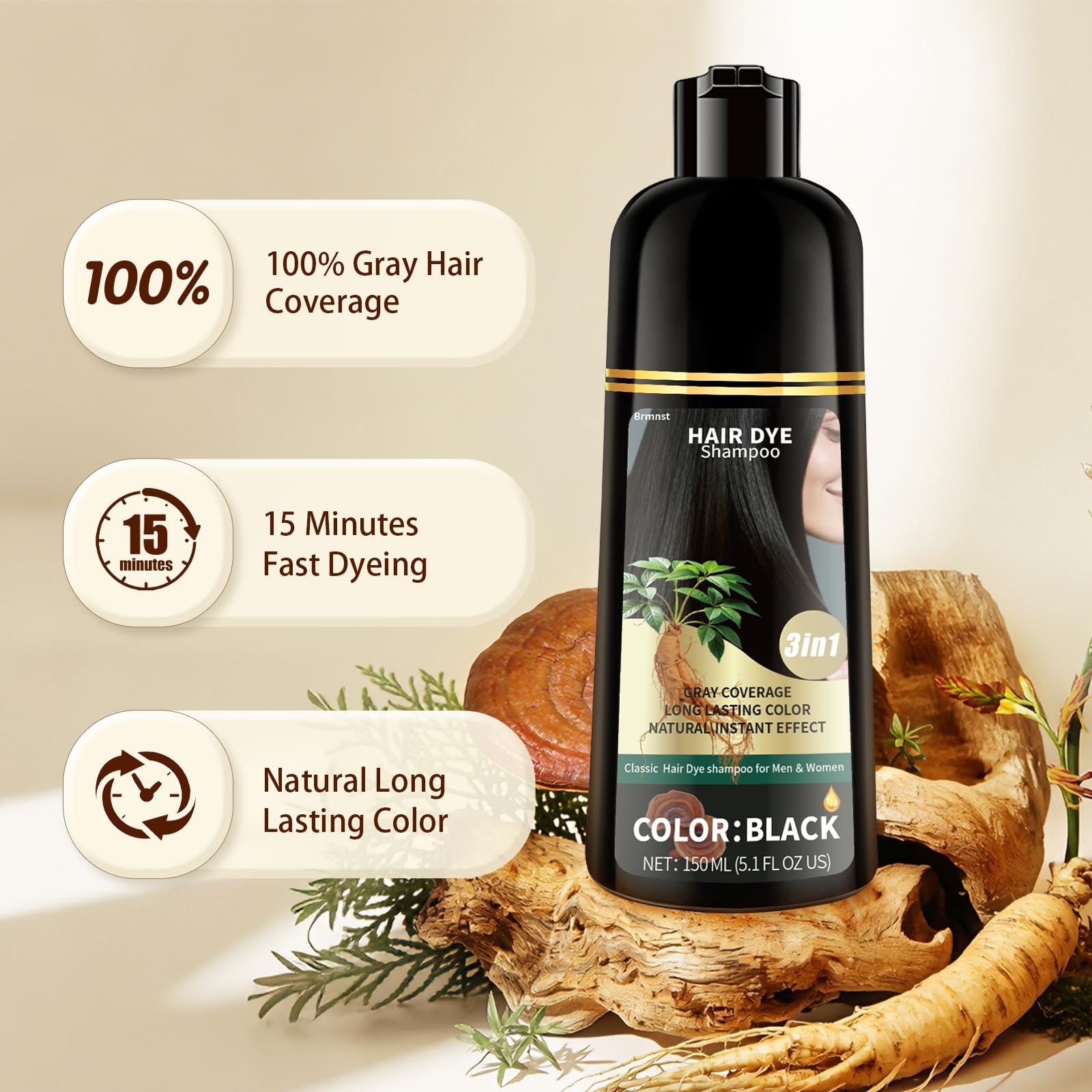 Brmnst Ingrédients doux et naturels respectant la fibre capillaire.
