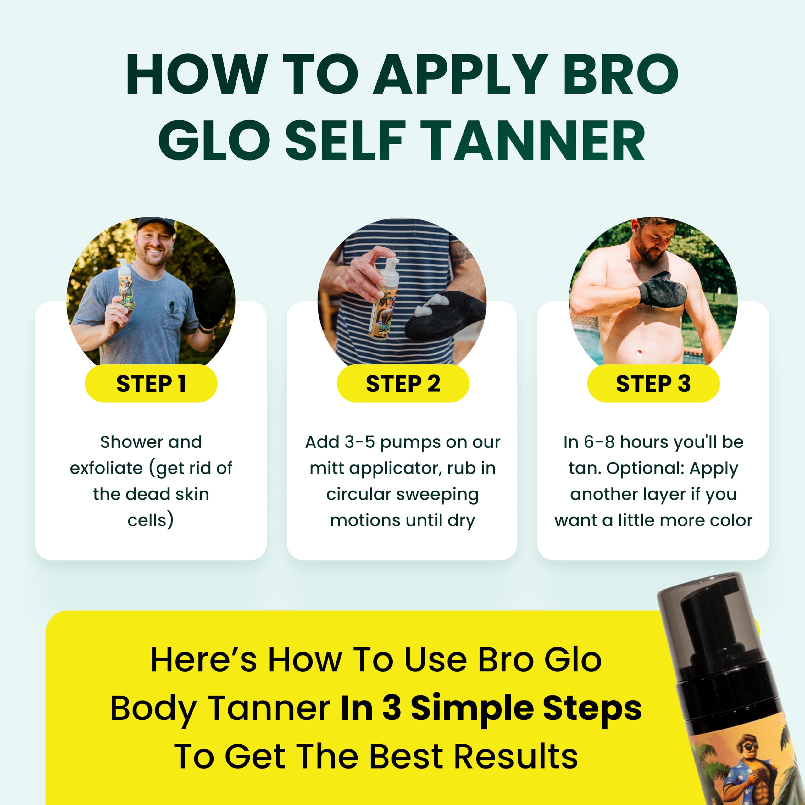 Bro Glo : formule sans orange pour un bronzage naturel.