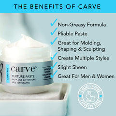 Brocato Carve Texture Pâte – texture lisse et brillance subtile pour un look soigné.