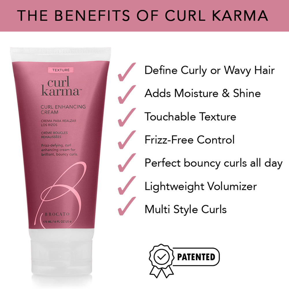 Brocato Curl Karma boucles naturelles, lumière souple pour des spirales définies et hydratées.