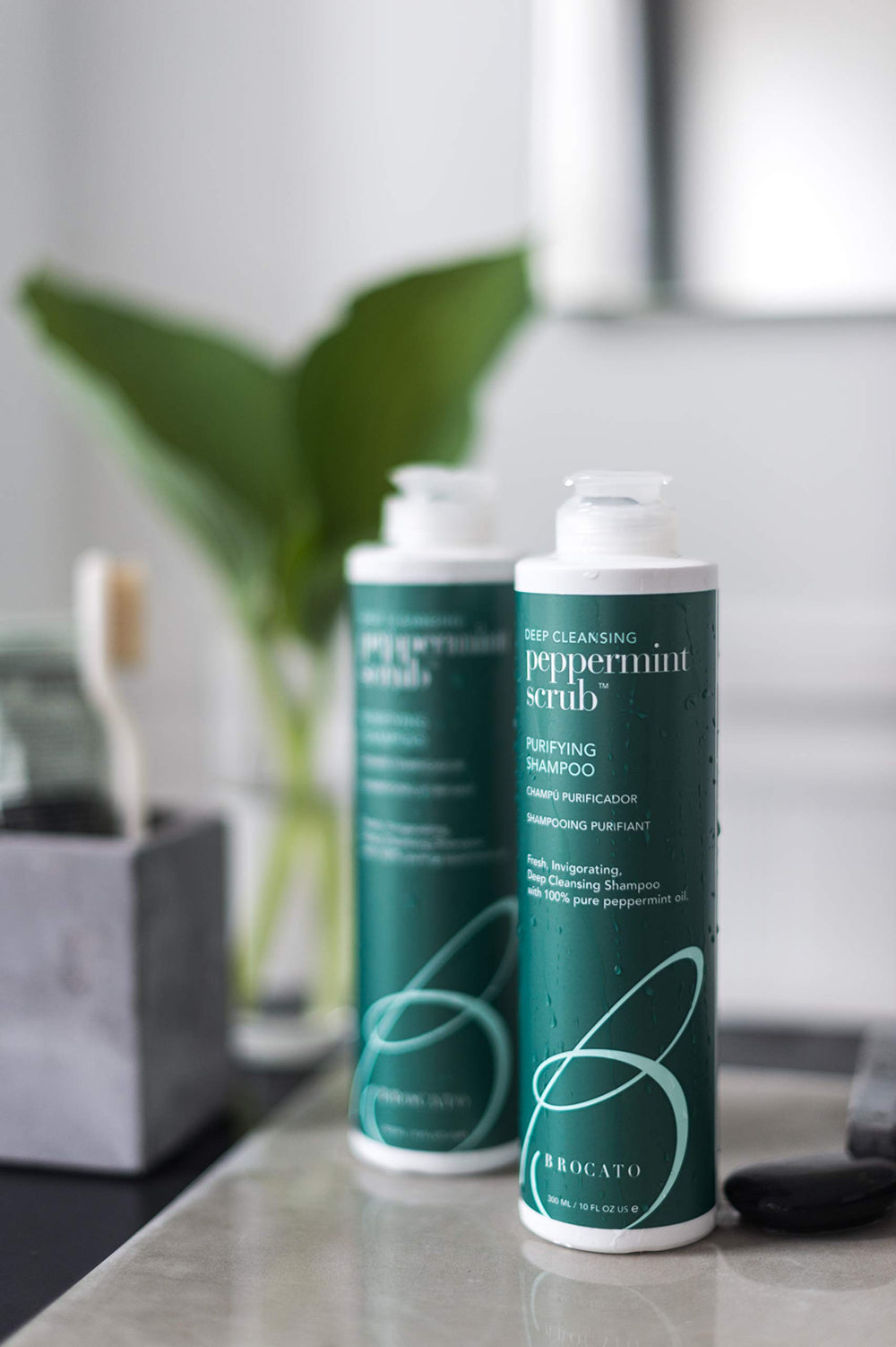 Brocato Shampoing Purifiant à la menthe format 32oz, pratique et efficace pour cheveux gras.