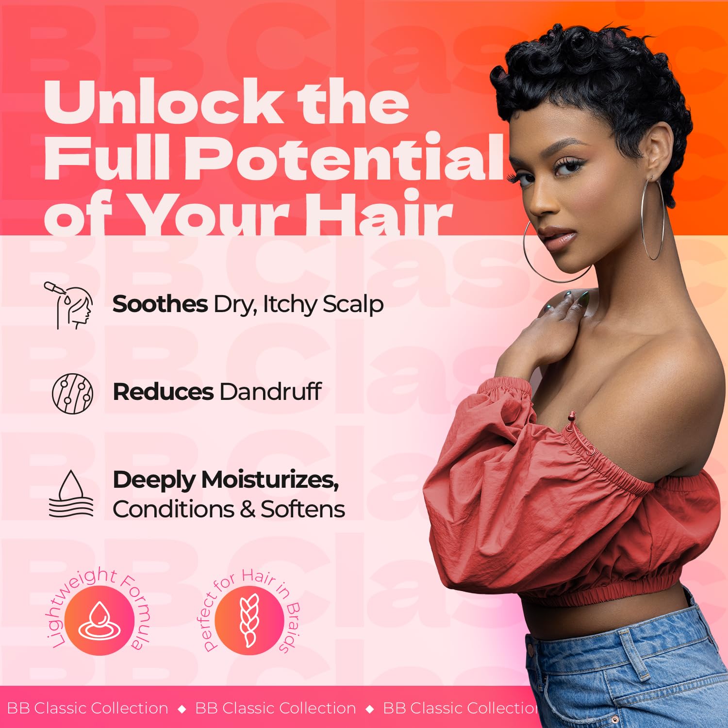 Bronner Bros application sur les tempes et cuir chevelu pour soin ciblé.