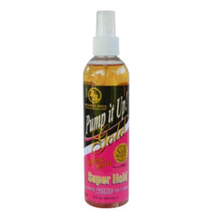 Bronner Bros Pump It Up Or 80% : bouteille dorée prête pour un coiffage durable.