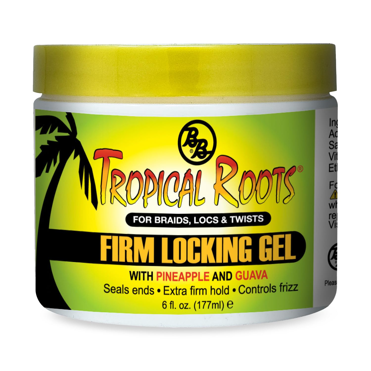 Bronner Bros Tropical Roots Gel montre la bouteille-170ml et une tenue durable.