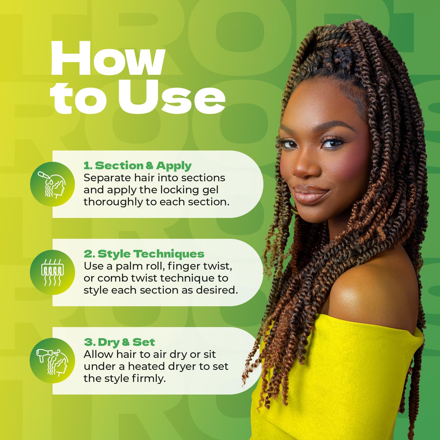 Bronner Bros Tropical Roots Gel – locs-coiffés avec tenue longue durée.
