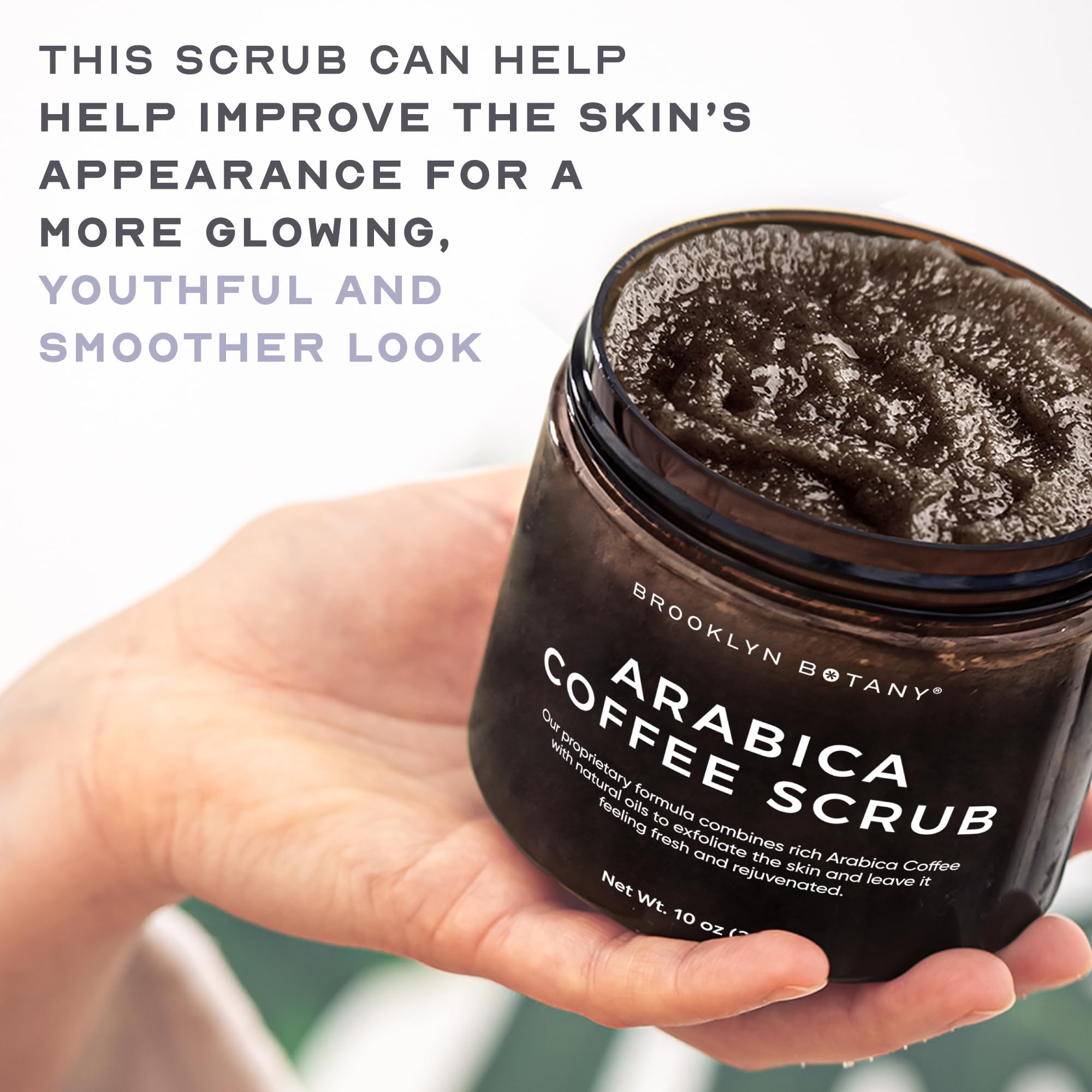 Brooklyn Botany Arabica Café Scrub – peut aider à lisser certaines zones cellulite.