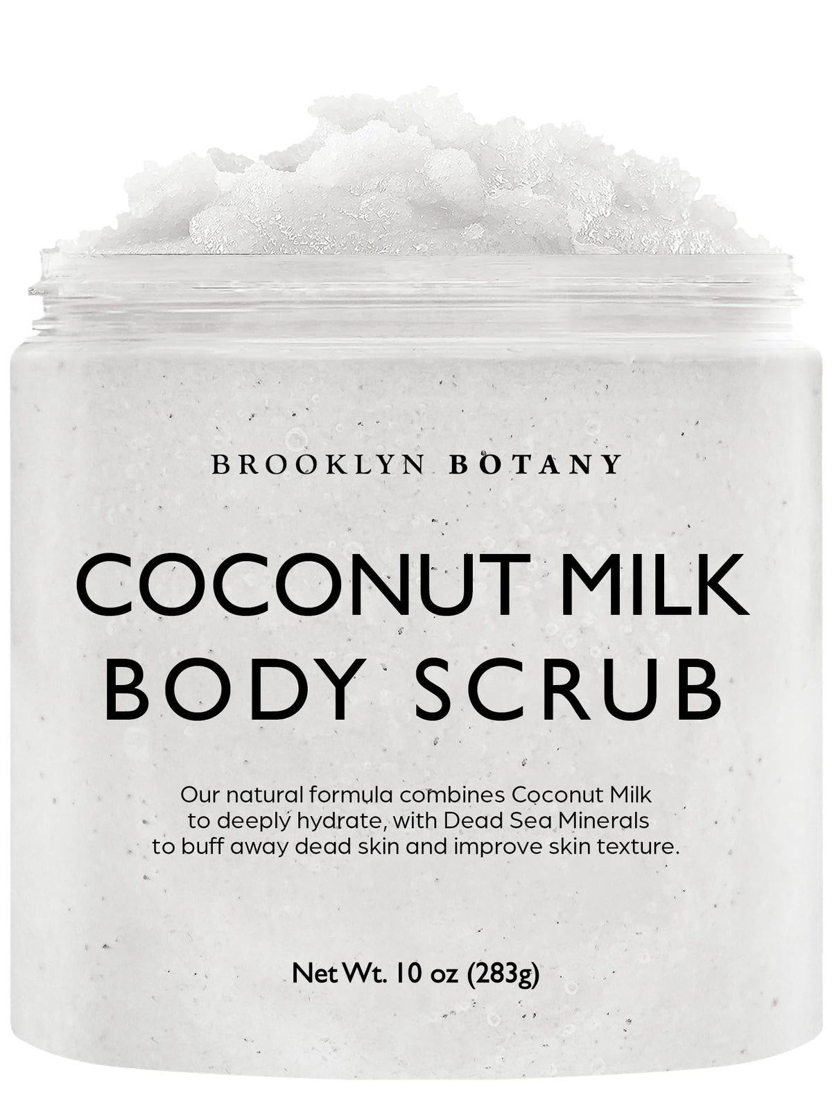 Brooklyn Botany Gommage Coco Lait Bouteille: exfoliation douce et hydratation.