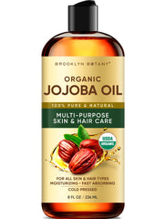 Brooklyn Botany huile de jojoba bio – flacon élégant, hydratation légère pour la peau.