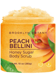 Brooklyn Botany Peche Bellini gommage corps sucre 10oz exfolie en douceur et laisse la peau veloutée