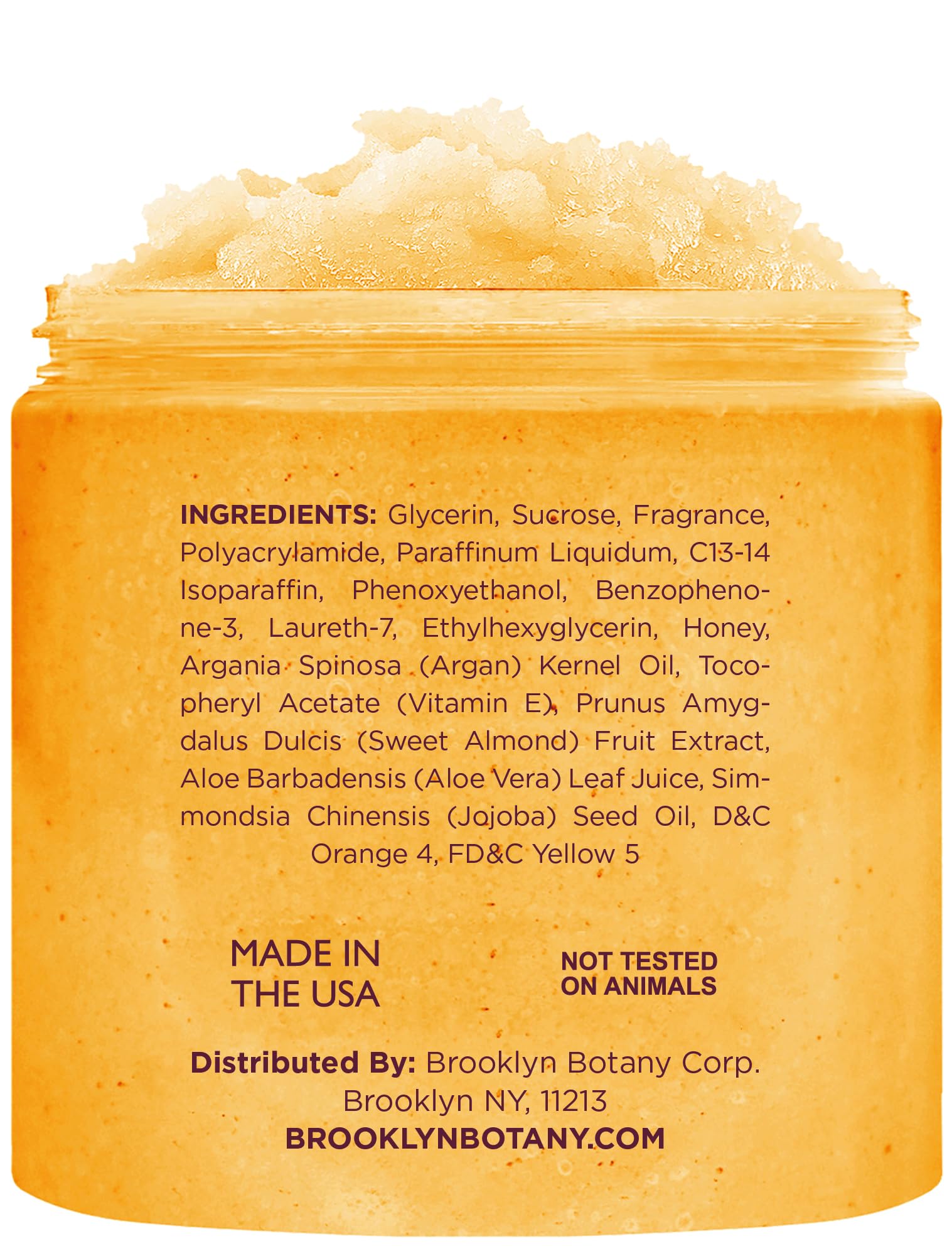 Brooklyn Botany texture miel gommage corps indique une viscosité adaptée à l'activation lors de la douche