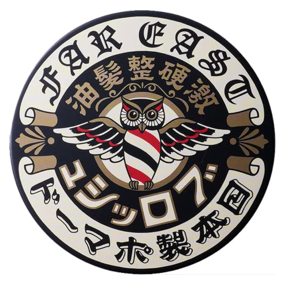 BROSH Far East Hard Pomade — bouteille montrée, tenue durable contre l’humidité.