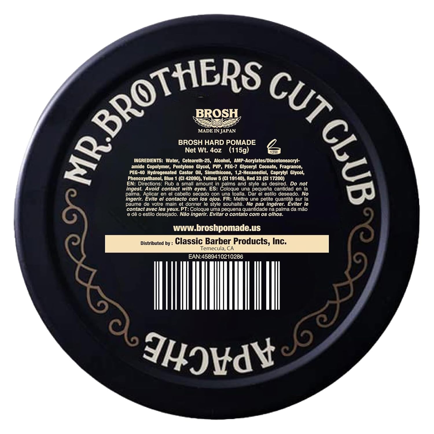 BROSH Far East Hard Pomade — résistance à l’humidité idéale pour climats chauds.