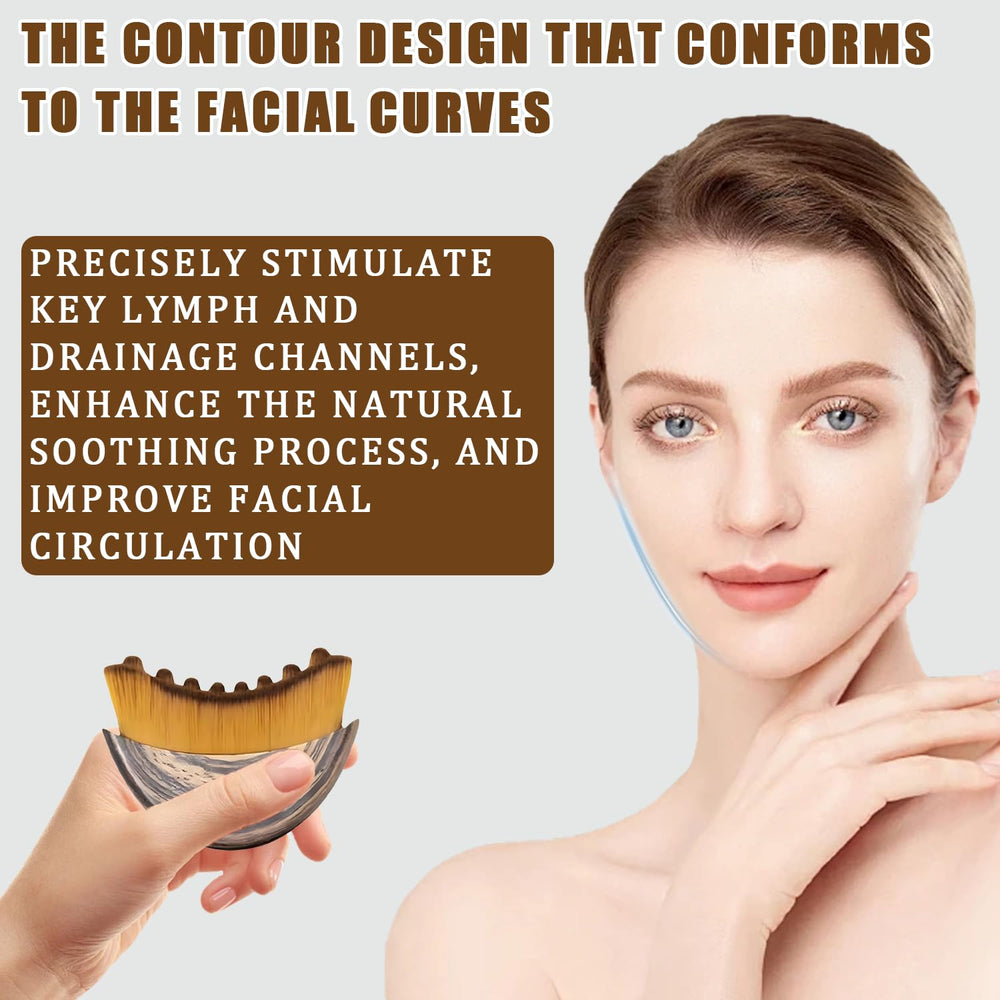 Brosse contour lymphatique visage, application uniforme des soins.