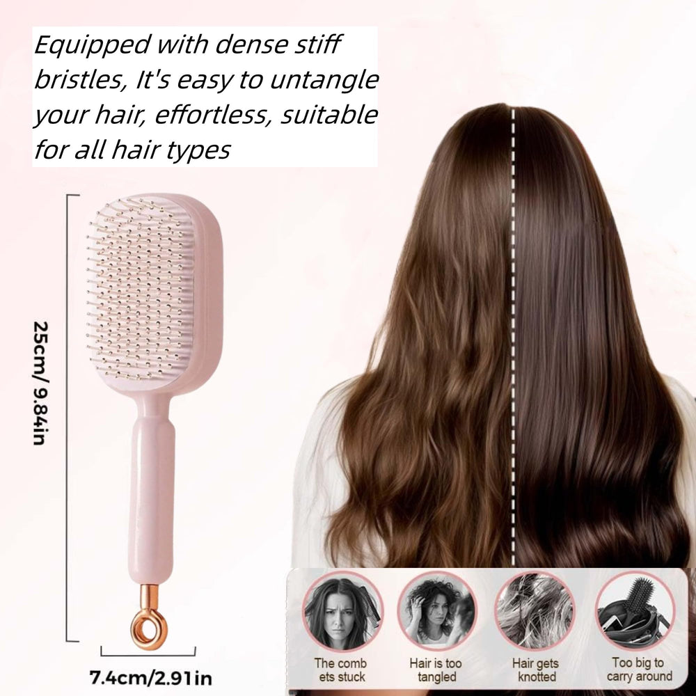 Brosse-cheveux ergonomique, prise en main facile d'une seule main.