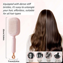 Brosse-cheveux ergonomique, prise en main facile d'une seule main.