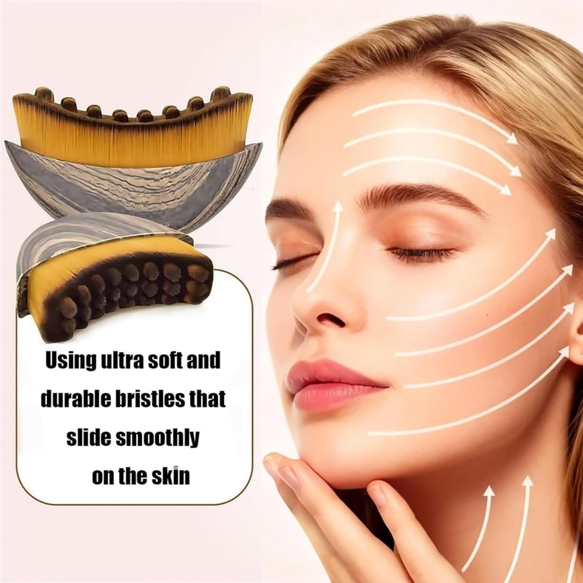 Brosse lymphatique visage brins doux: douceur adaptée aux peaux sensibles.
