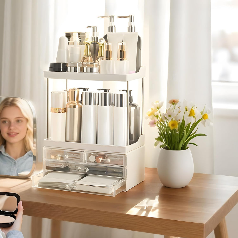 Brothersbox organisateur-countertop-blanc: finition blanche élégante et facile à nettoyer