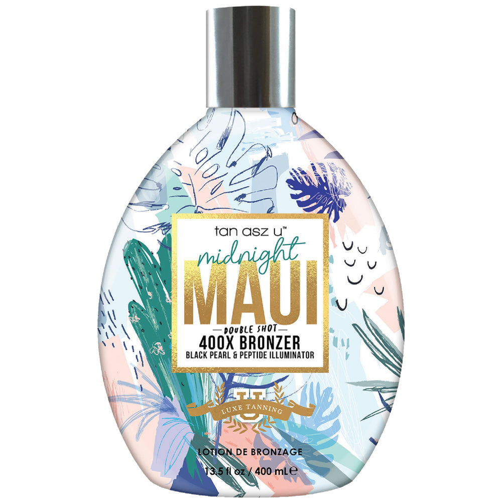 Brown Sugar Tan Asz U Midnight Maui Lotion – texture bronzante et éclat lumineux.