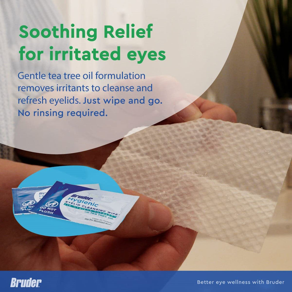 Bruder lingettes nomades pour l’hygiène des paupières au bureau ou en déplacement.