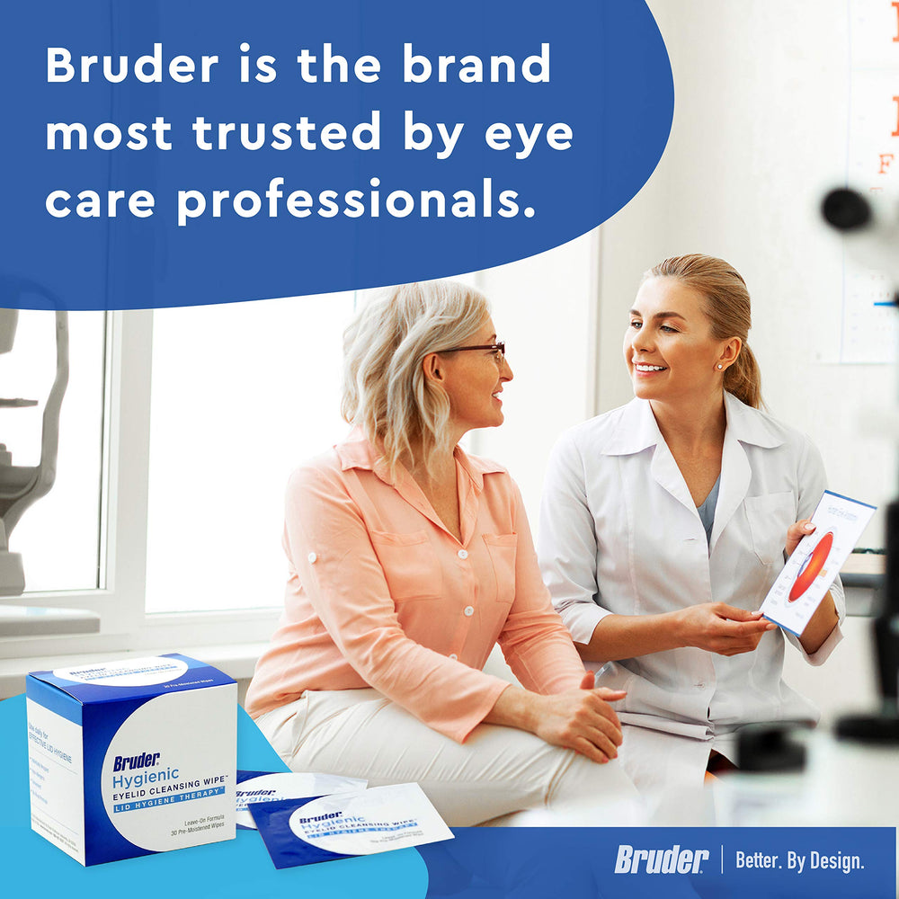 Utilisation au bureau avec Bruder lingettes paupiere, soin pratique.
