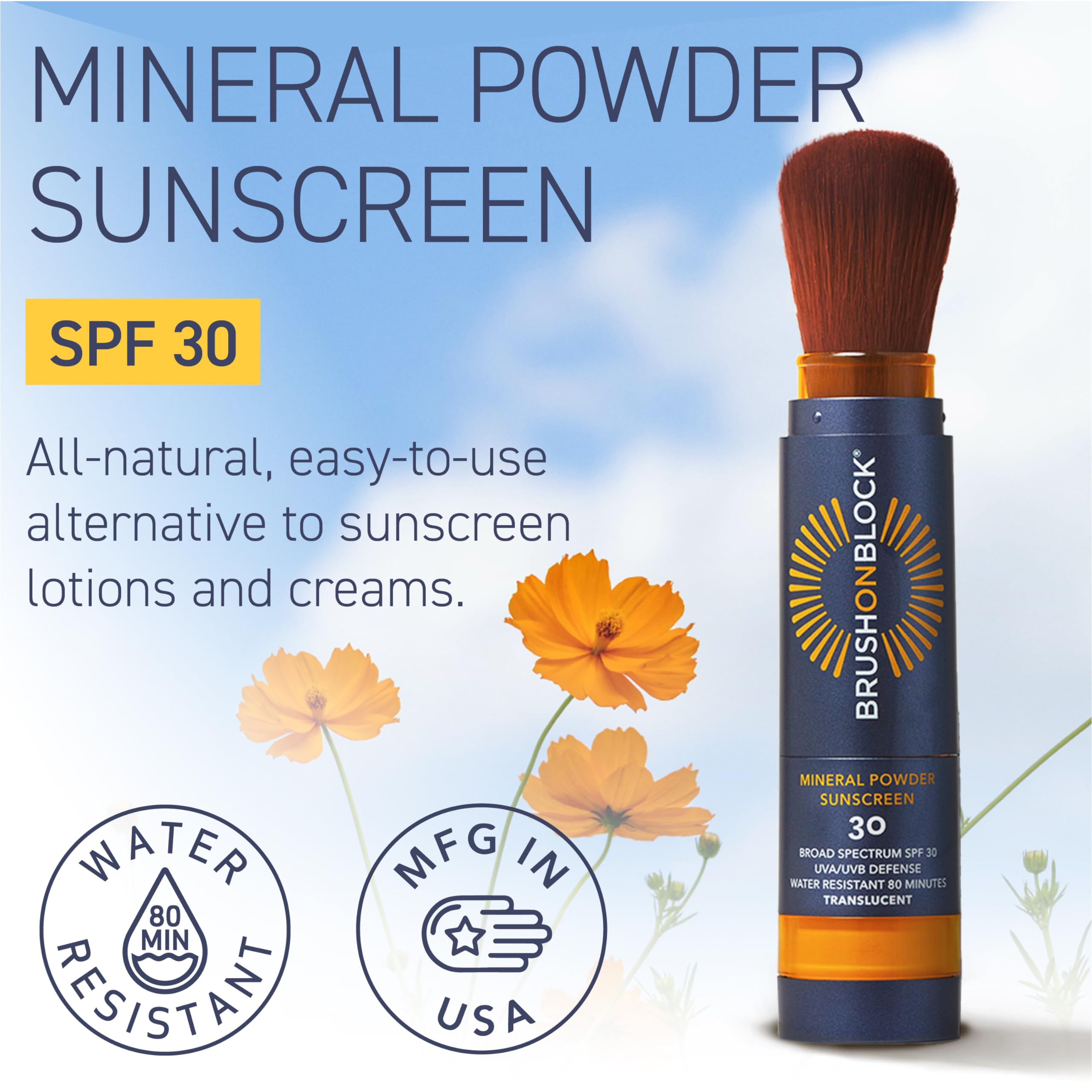 Brush On Block huile lèvres SPF30, brillance hydratante et protection.