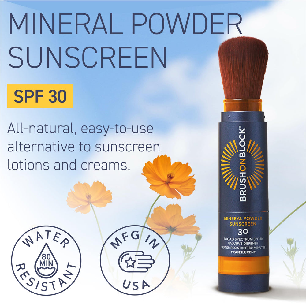 Brush On Block huile lèvres SPF30, brillance hydratante et protection.