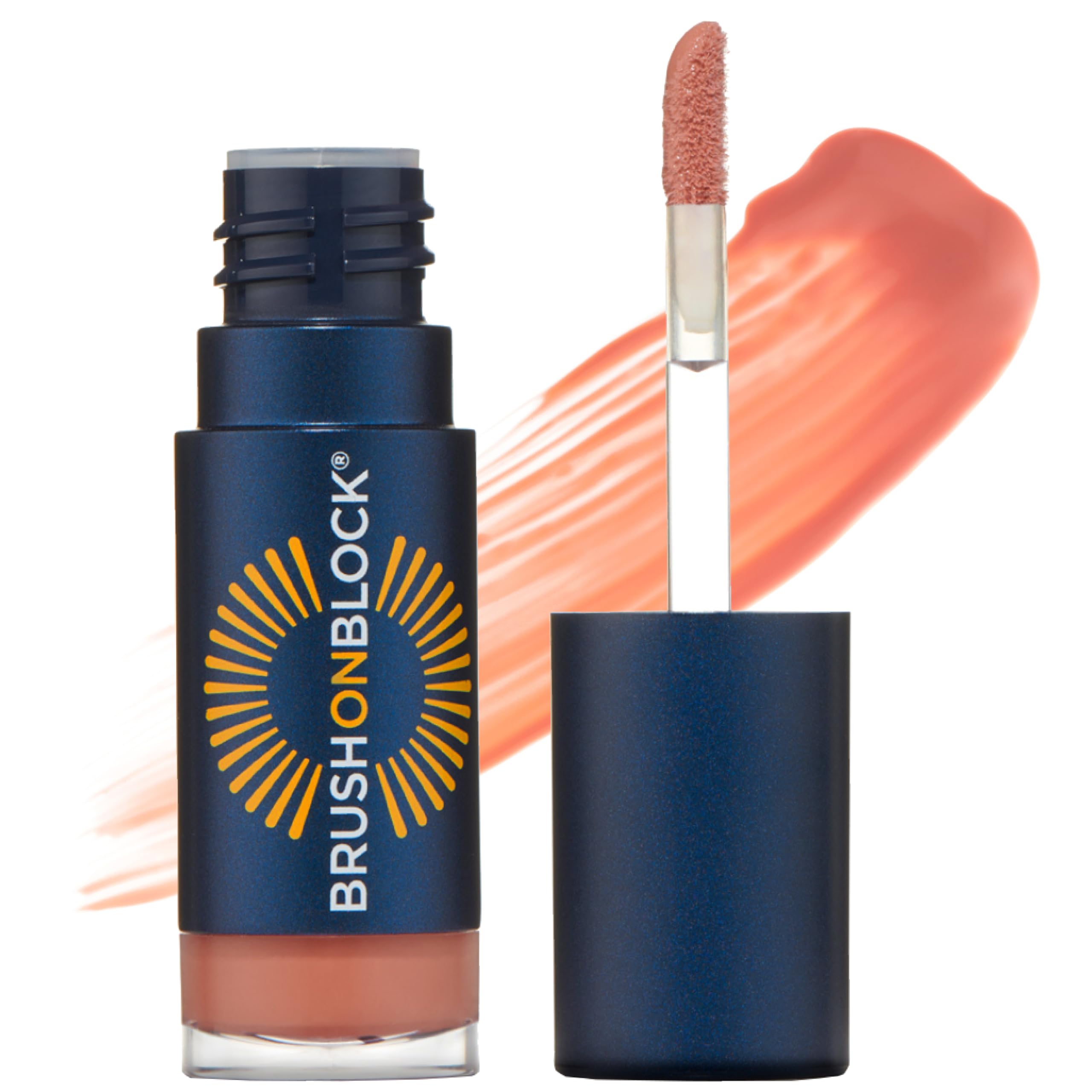 Huile pour les lèvres Brush On Block, emballage élégant, protection minérale SPF30.