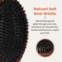 Détangle efficacement les cheveux fins grâce à ses poils de sanglier.
