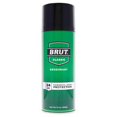 BRUT Déodorant aérosol, flacon visible, protection longue durée et fraîcheur durable.