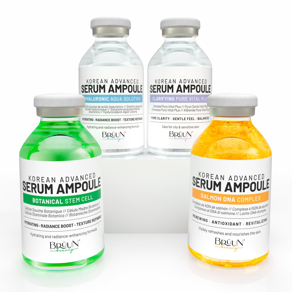BRÜUN Advance ampoules présentées dans un emballage élégant pour votre routine beauté