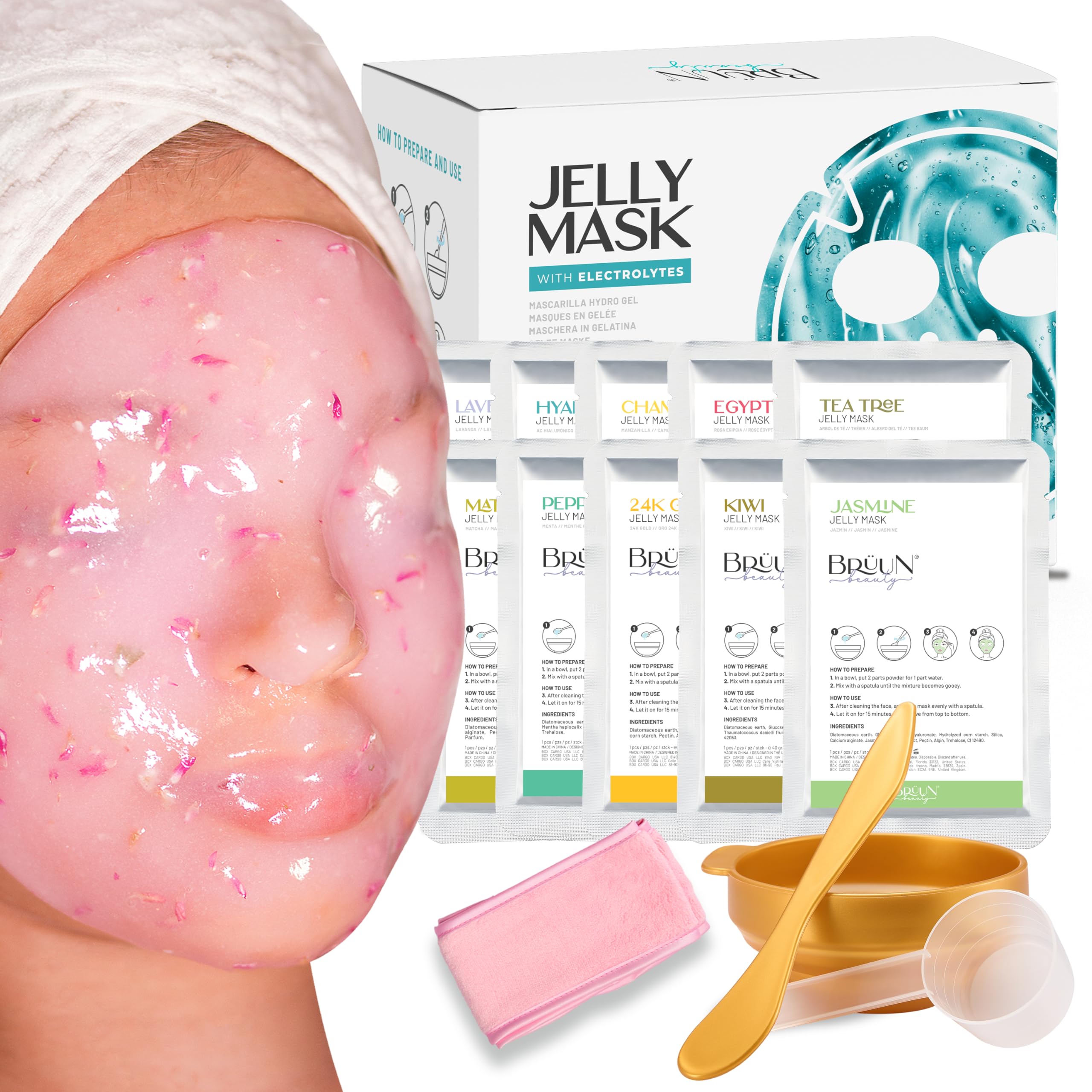 BRÜUN Masque Gelée à Décoller Visage: application facile et hydratation ciblée.