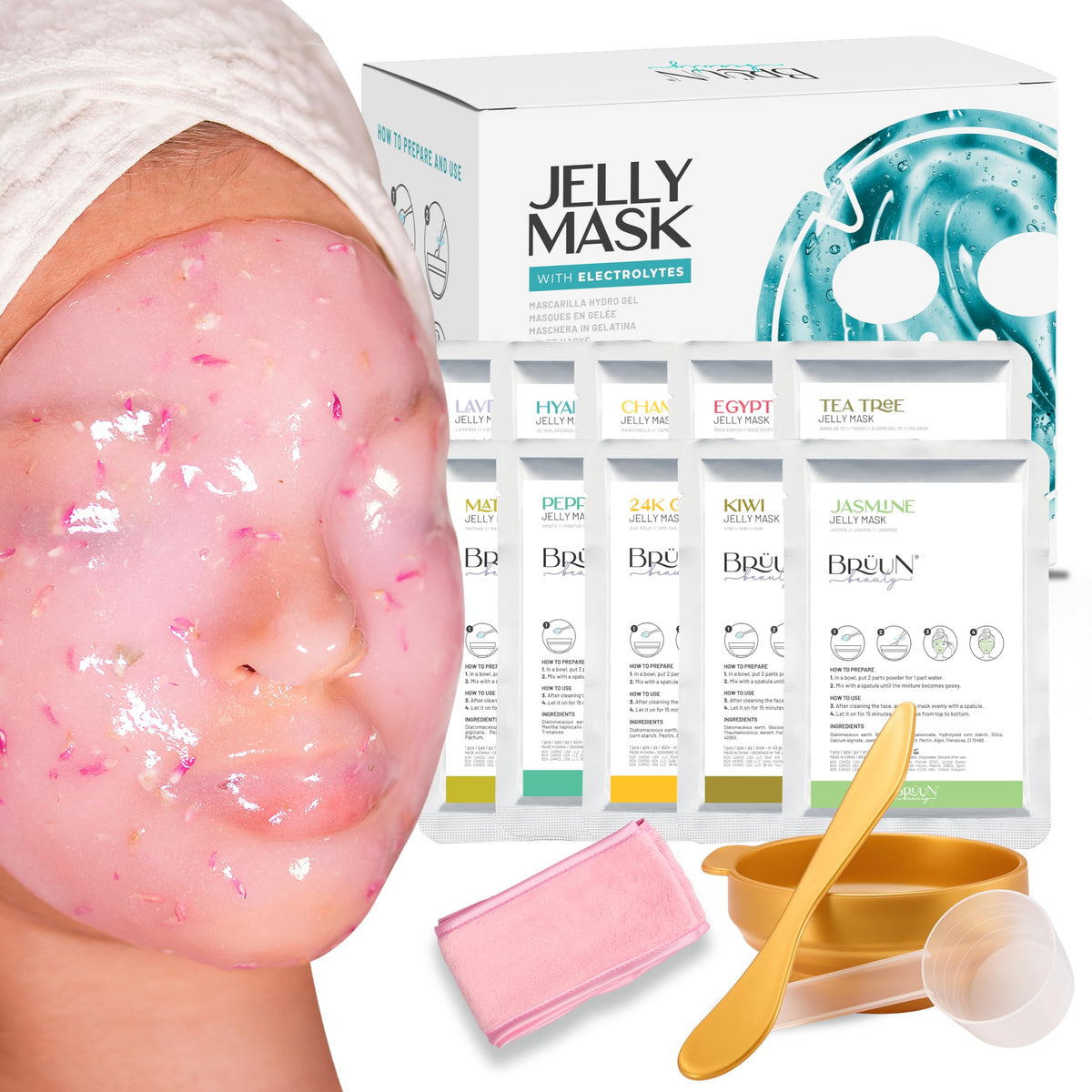 BRÜUN Masque Gelée à Décoller Visage: application facile et hydratation ciblée.