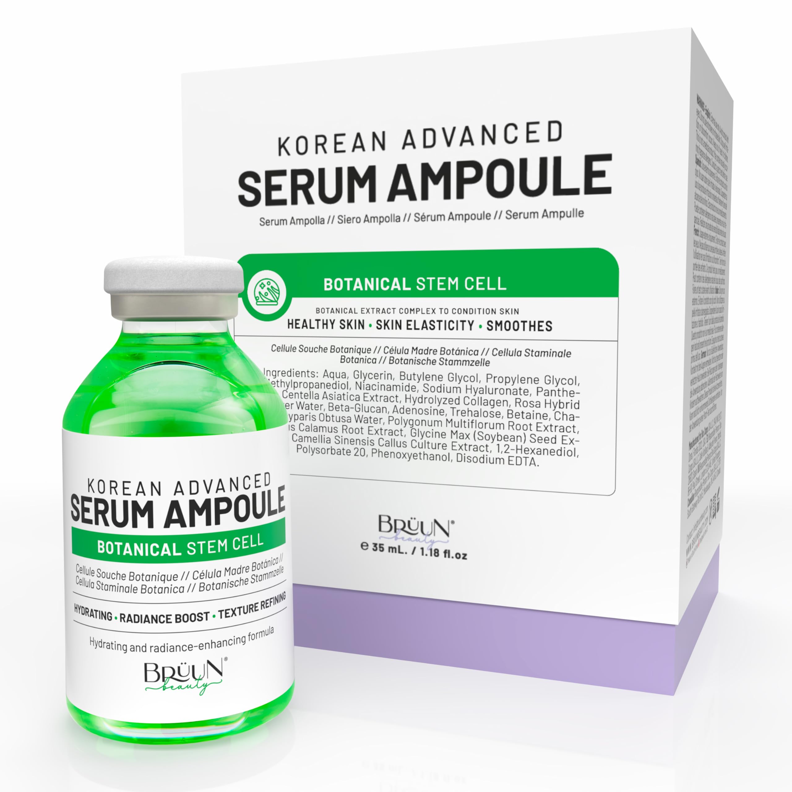 BRÜUN SC flacon ampoule, présentation élégante pour le visage et le corps.