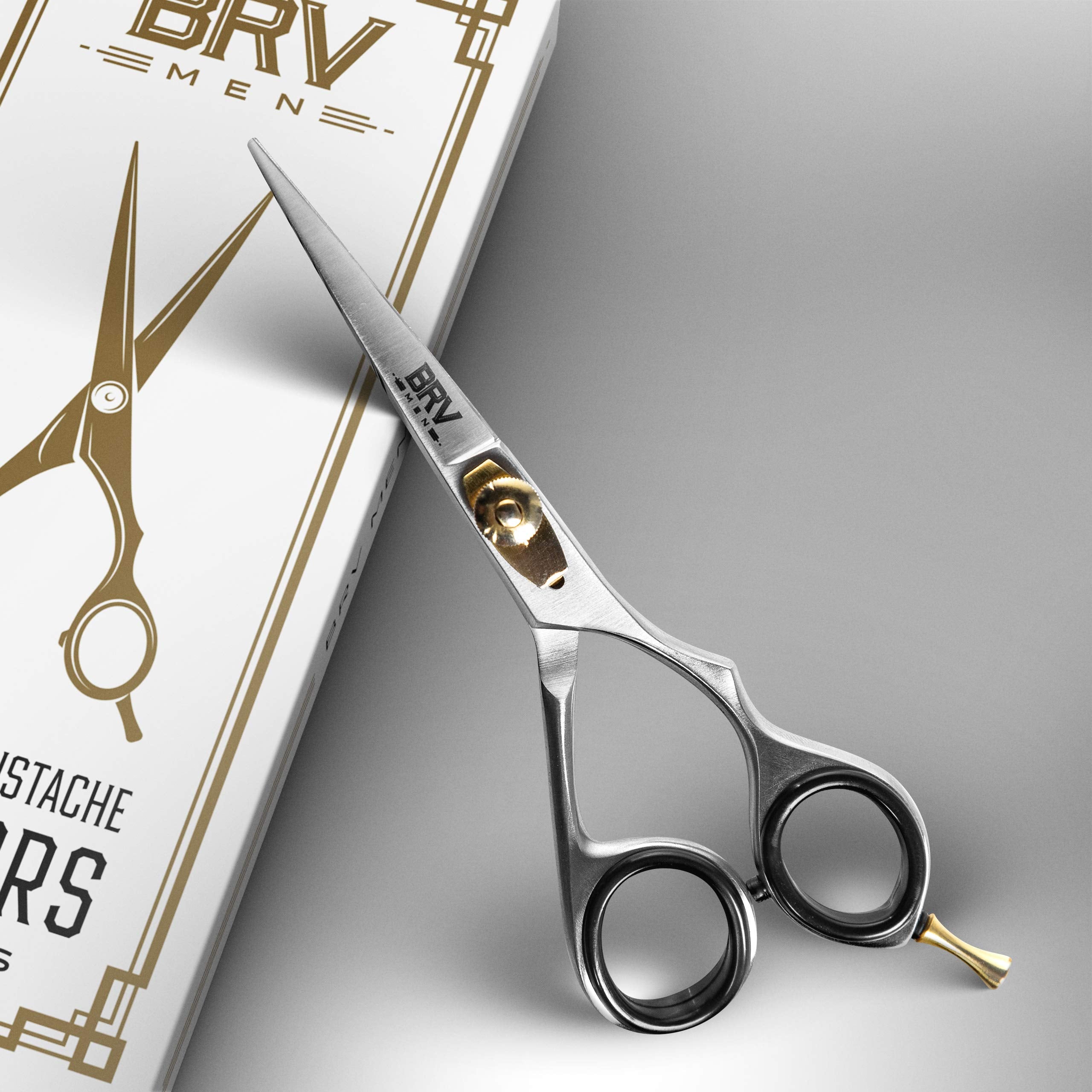 BRV MEN ciseaux lame acier haut carbone – tranchant durable pour un soin quotidien.