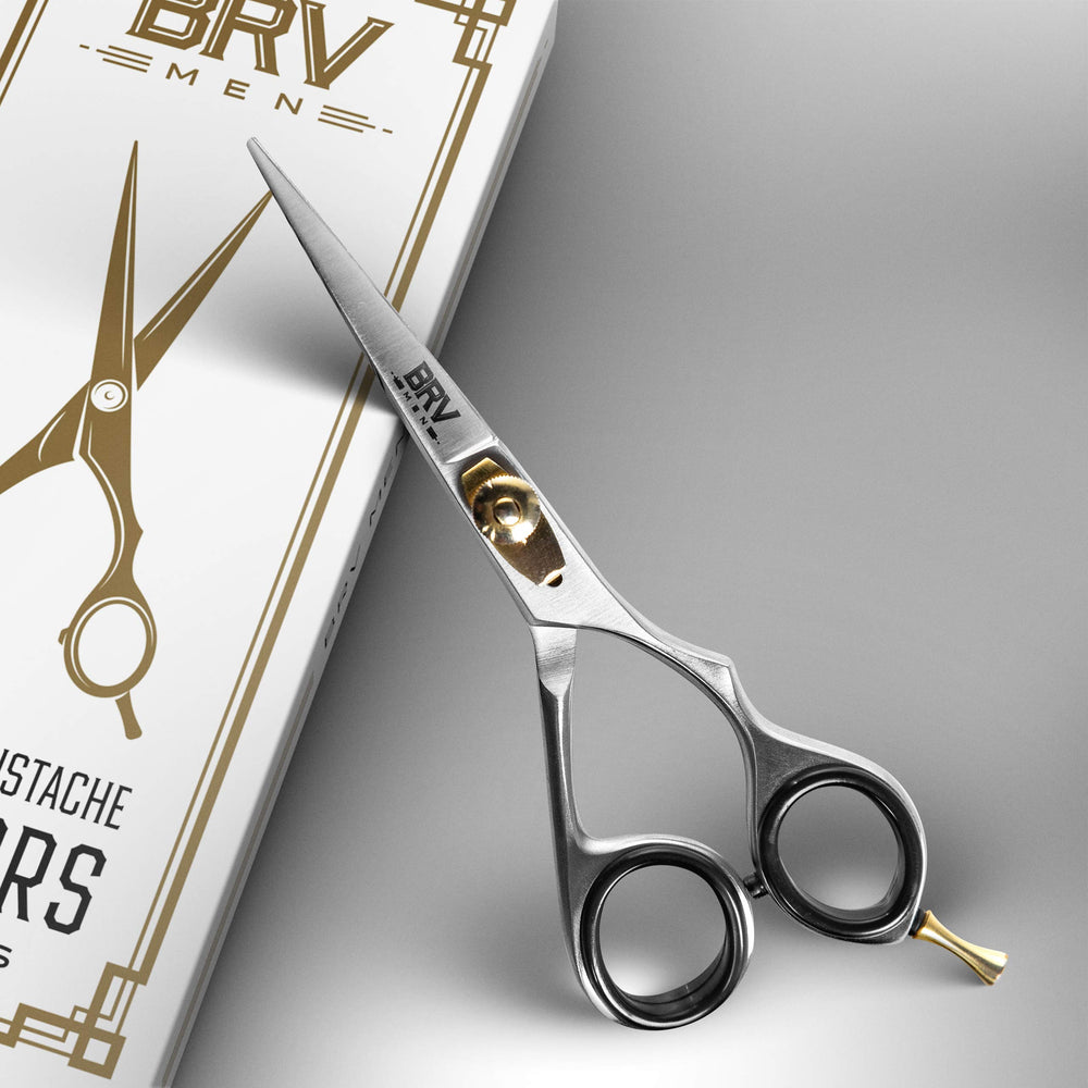 BRV MEN ciseaux lame acier haut carbone – tranchant durable pour un soin quotidien.