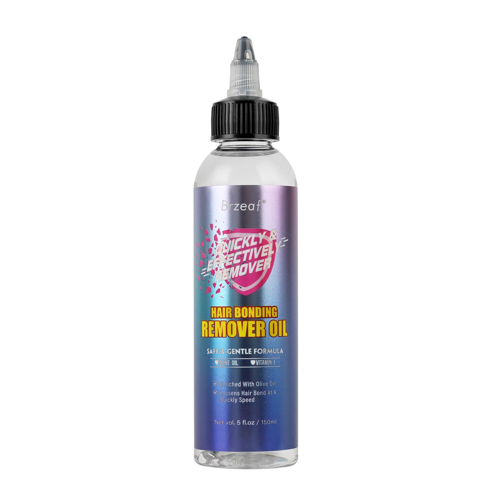 Brzeaf huile dissolvante pour attaches capillaires — bouteille 150 ml.