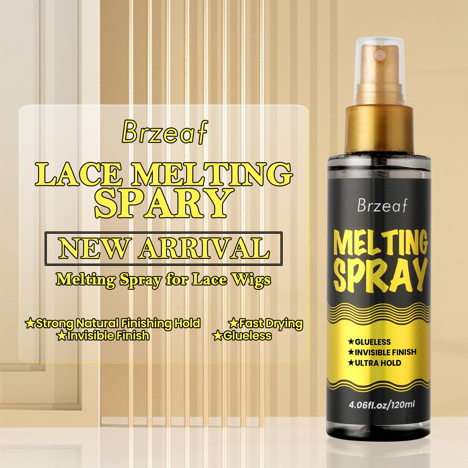 Brzeaf Dentelle Melting Spray – séchage rapide pour un fini naturel sans résidu.