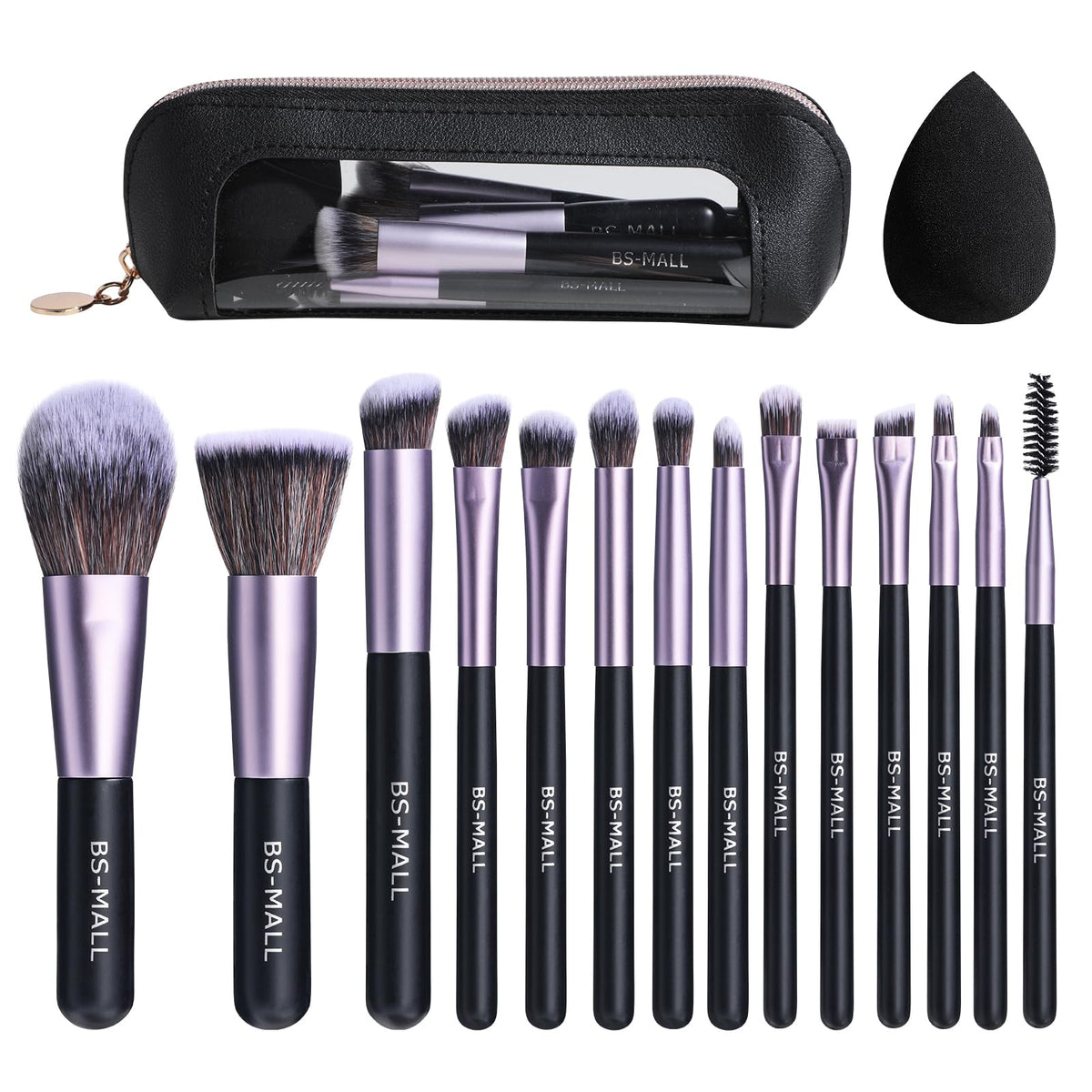 BS-MALL 14 pièces pinceaux-maquillage ensemble pour teint homogène.