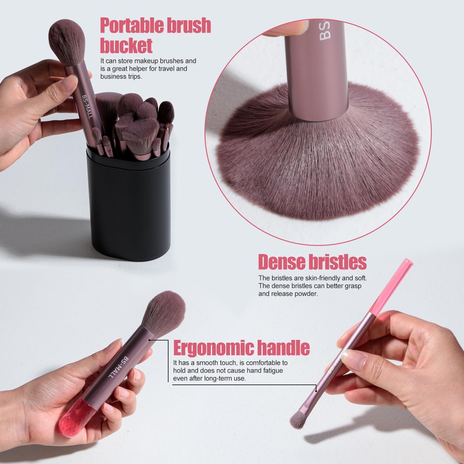 BS-MALL pinceau blush pour fini naturel et précis
