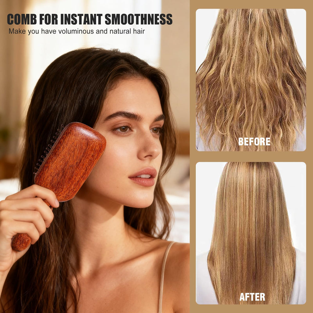 BS-MALL ensemble peignes bois santal pour routine coiffure